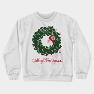 Vintage Merry Christmas Wreath Crewneck Sweatshirt